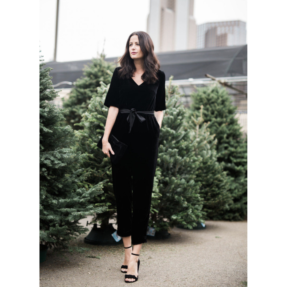 NWOT Ann Taylor Velvet Belted Jumpsuit